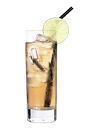 The Einar drink is made from vanilla vodka, cognac, lime juice and lemon-lime soda, and served in a highball glass.