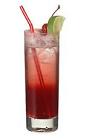 The Freja drink is made from cranberry vodka, Cointreau and cranberry juice, and served in a highball glass.
