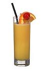 The Harvey Wallbanger drink is made from vodka, orange juice and Galliano, and served in a highball glass.