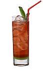 The Lingonberry Racer is made from lingonberry vodka, ginger ale and lime juice, and served in a highball glass.
