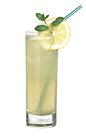 The Maomao drink is made from rum, triple sec, white wine, pear juice, sugar syrup and lemon juice, and served in a highball glass.