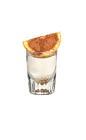 The Mexico shot is made from tequila and an orange rolled in sugar and cinnamon, and served in a shot glass.