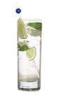 The Vodka Lime drink is made from vodka and lime wedges, and served in a highball glass.