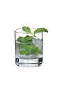 The Mojito Lowball drink is made from light rum, club soda, mint, lime juice and sugar syrup, and served in an old-fashioned glass.