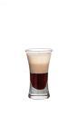 The Mud Slide shot is made by layering equal amounts of vodka, Kahlua and Baileys in a shot glass. To layer the ingredients, slowly pour them over the back of a chilled spoon into the glass.