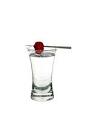 The Razz shot is made from Bacardi Razz rum and a raspberry, and served in a shot glass.