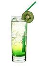 The Version 3 drink is made from Bacardi Razz, Midori Melon Liqueur, lime juice and lemon-lime soda, and served in a highball glass.