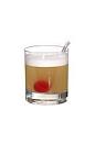 The Whisky Sour drink is made from whiskey, lemon juice and sugar, and served in an old-fashioned glass.